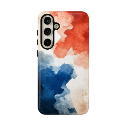 Crimson & Cobalt – Abstract Watercolor Splash Phone Case for iPhone, Google Pixel, Samsung