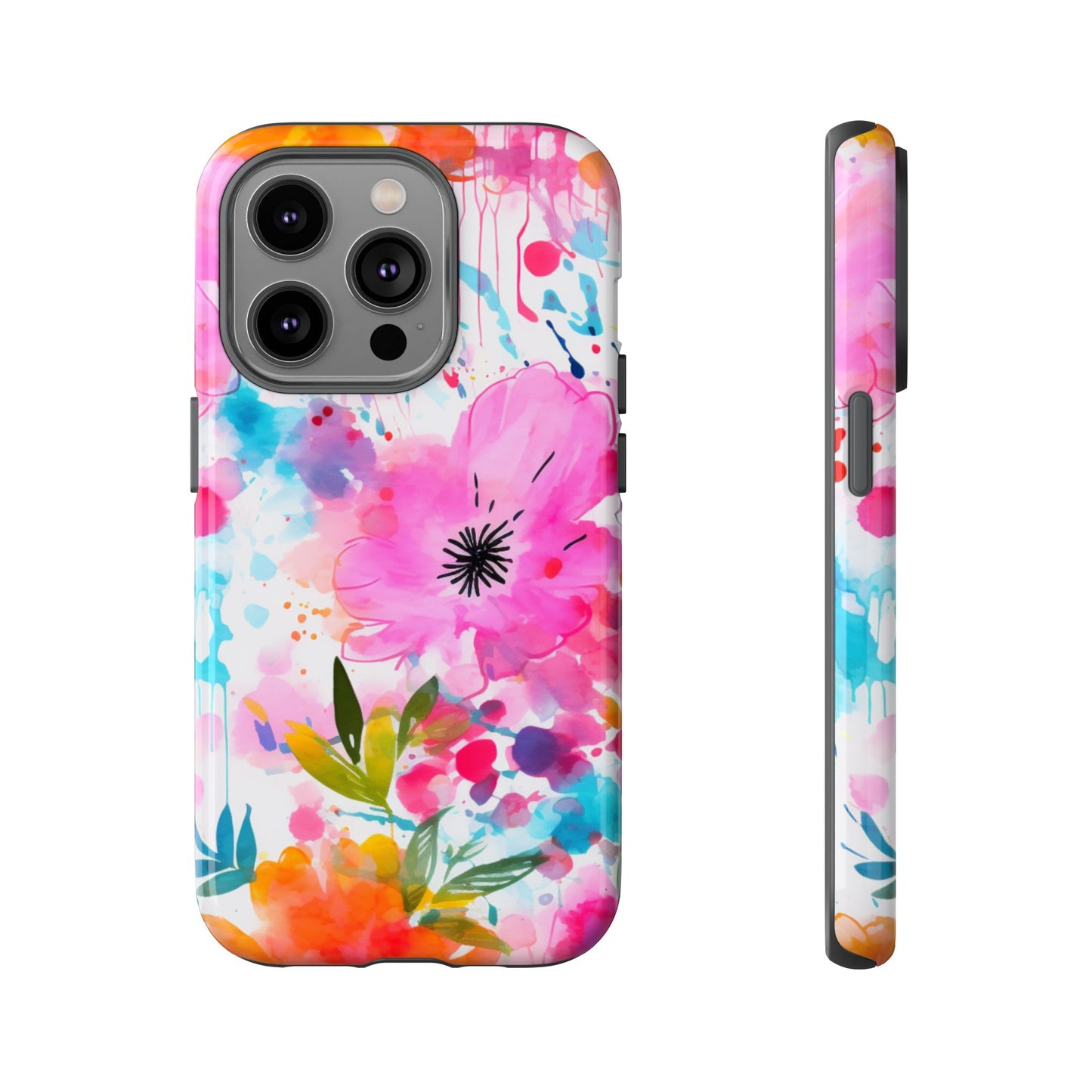 Vibrant Watercolor Floral Phone Case – Artistic & Colorful Design