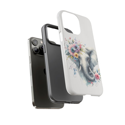 Floral Elephant Mobile Cover – Elegant Watercolor Art