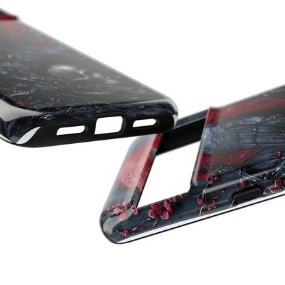 Gothic Sculpture Of Raven On Charcoal Tree Branch phone case design