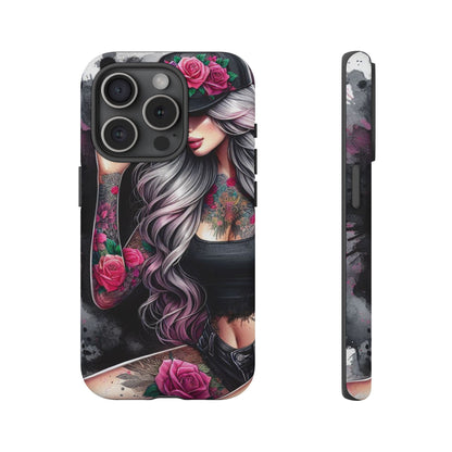 Ink & Roses – Edgy Floral Rebel Mobile Cover