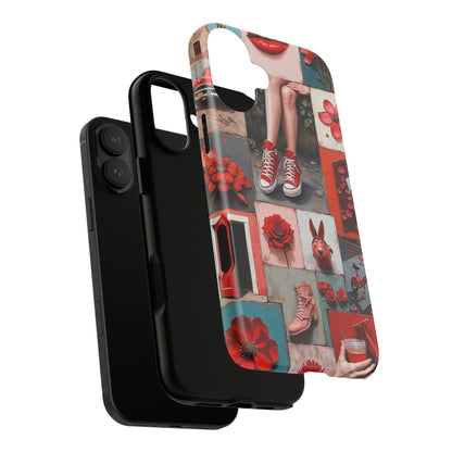 Red Sneakers & Roses Collage Phone Case