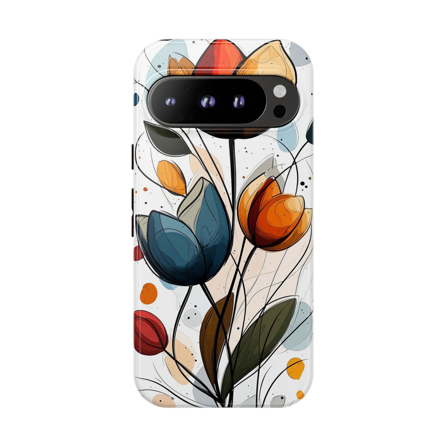 Tulip Whimsy – Artistic Floral Phone Case for iPhone, Pixel & Samsung