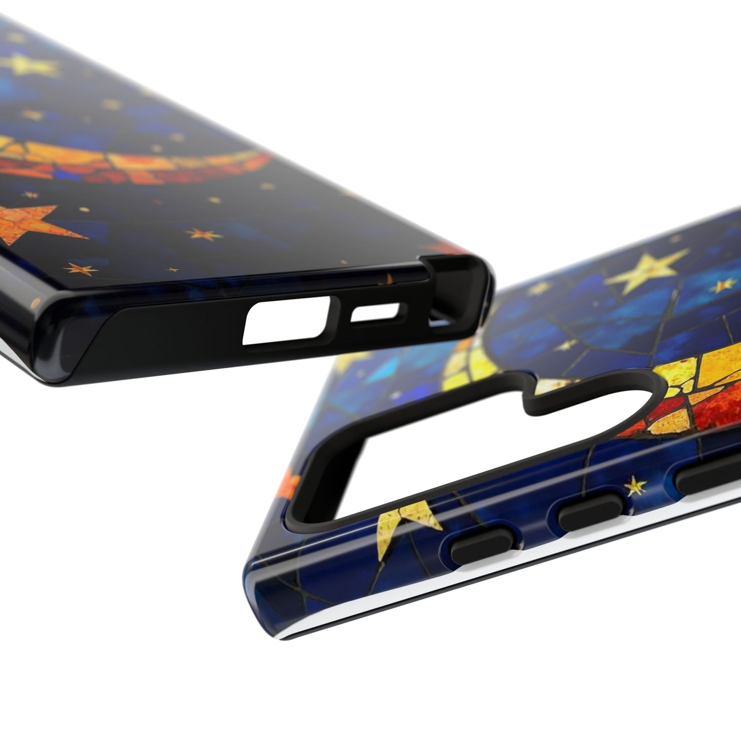 Celestial Crescent: Vibrant Moon and Stars Phone Case