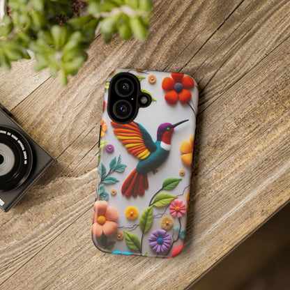 Embroidered Hummingbird with Floral Design | Nature's Elegant Stitch | iPhone 16 Pro