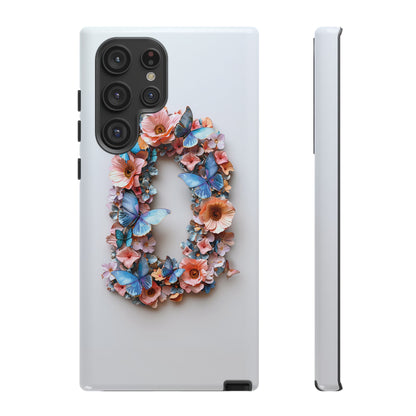Floral Letter D Phone Case – Personalized Aesthetic Cover for iPhone, Samsung & Google Pixel