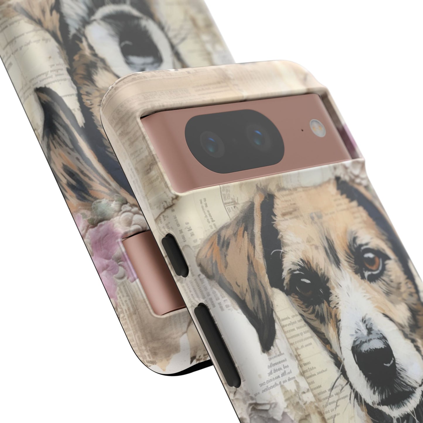 Vintage Collage Dog Portrait Mobile Cover – Artistic Mixed Media Design