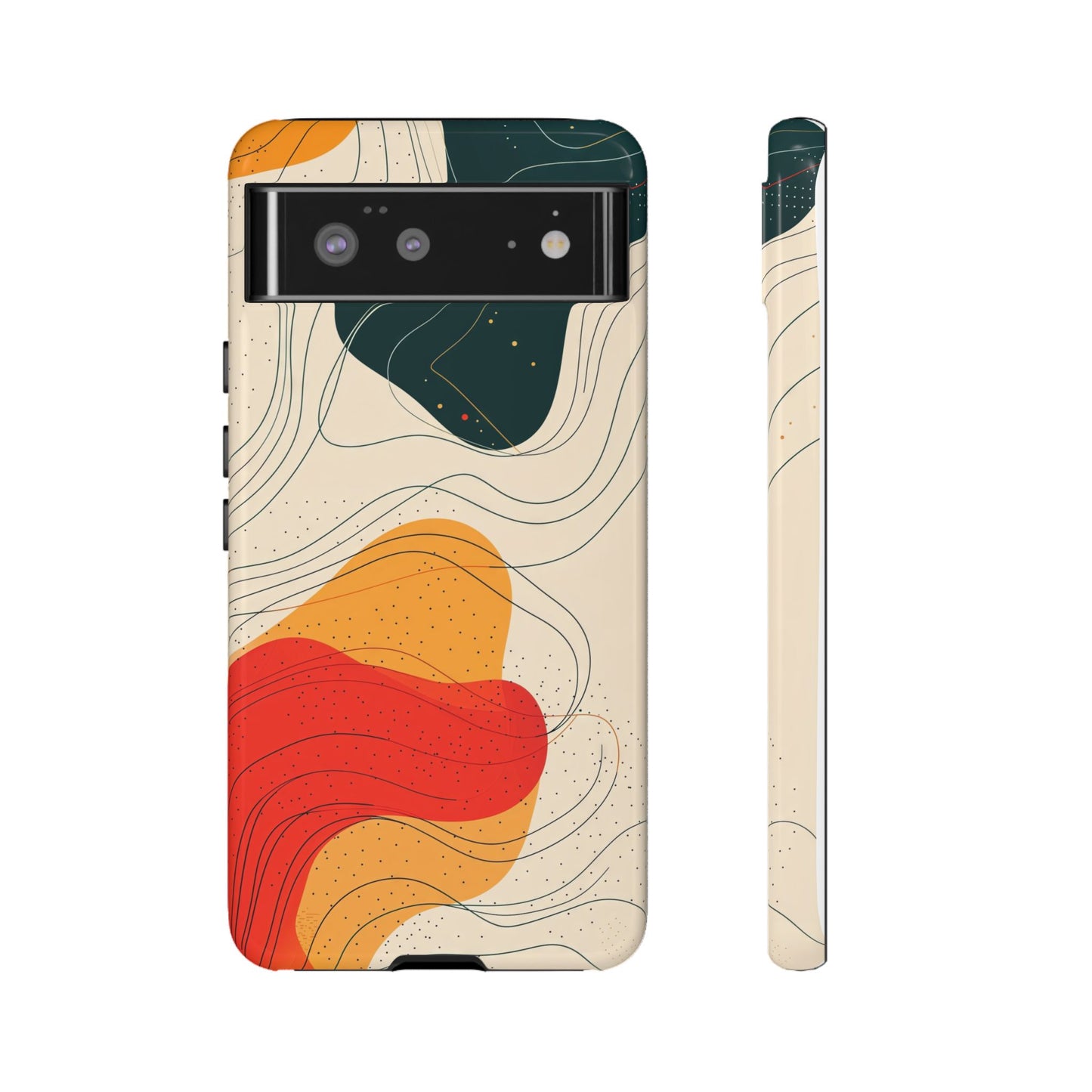 Wavy Vibes Abstract Phone Case – Bold Retro Design for iPhone, Samsung & Pixel