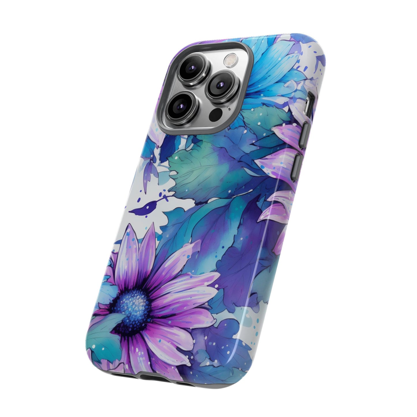Dreamy Blue & Purple Floral Watercolor Mobile Case