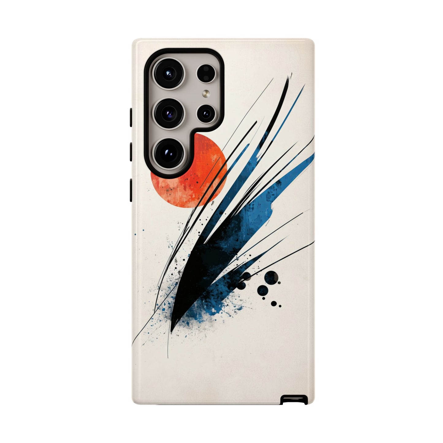 Zen Burst – Minimal Abstract Ink Stroke Phone Case for iPhone, Samsung & Pixel