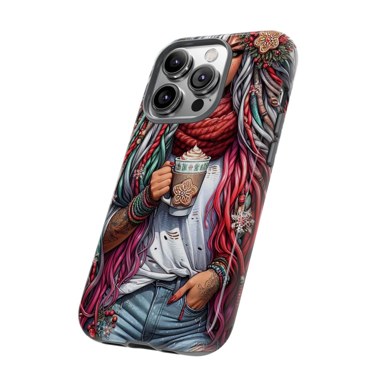 Boho Winter Queen – Cozy Dreads & Holiday Vibes Mobile Cover