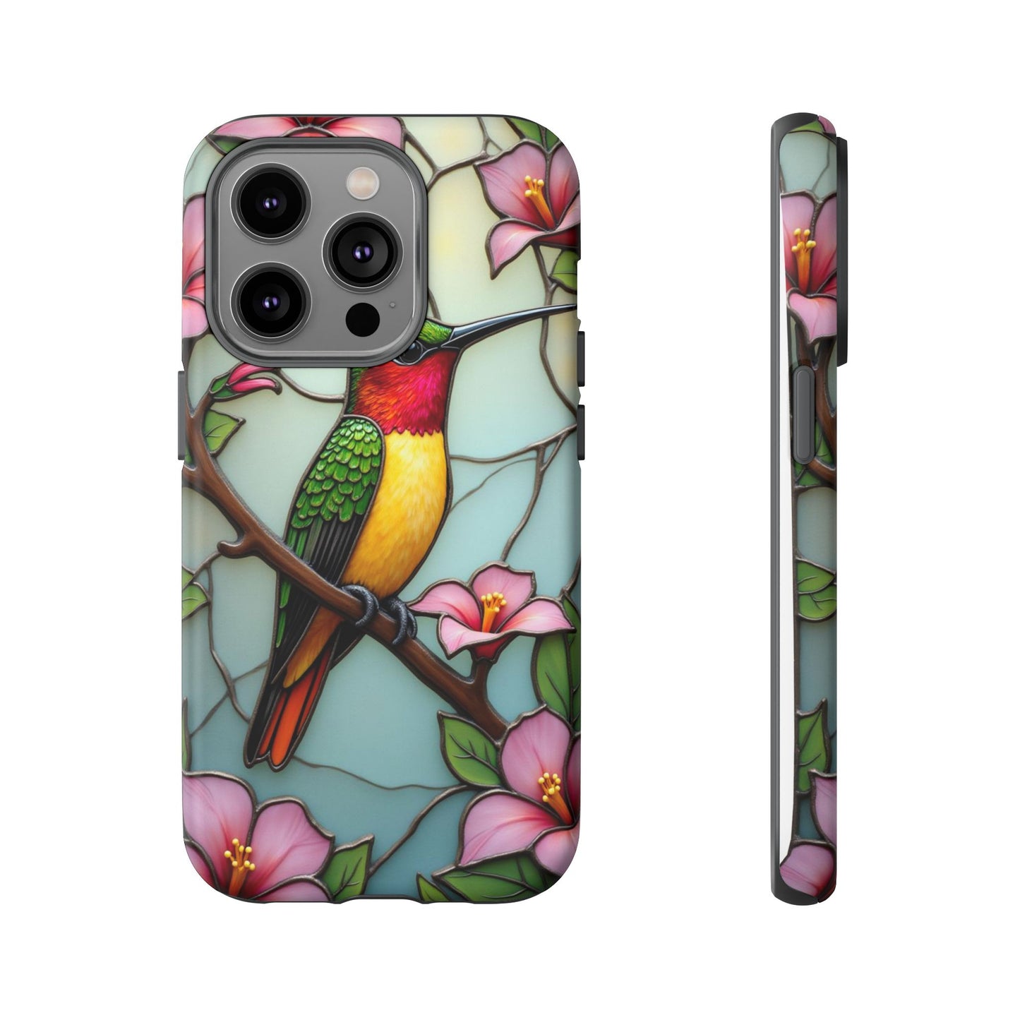 Elegant Hummingbird with Floral Mosaic | Artistic Nature Design