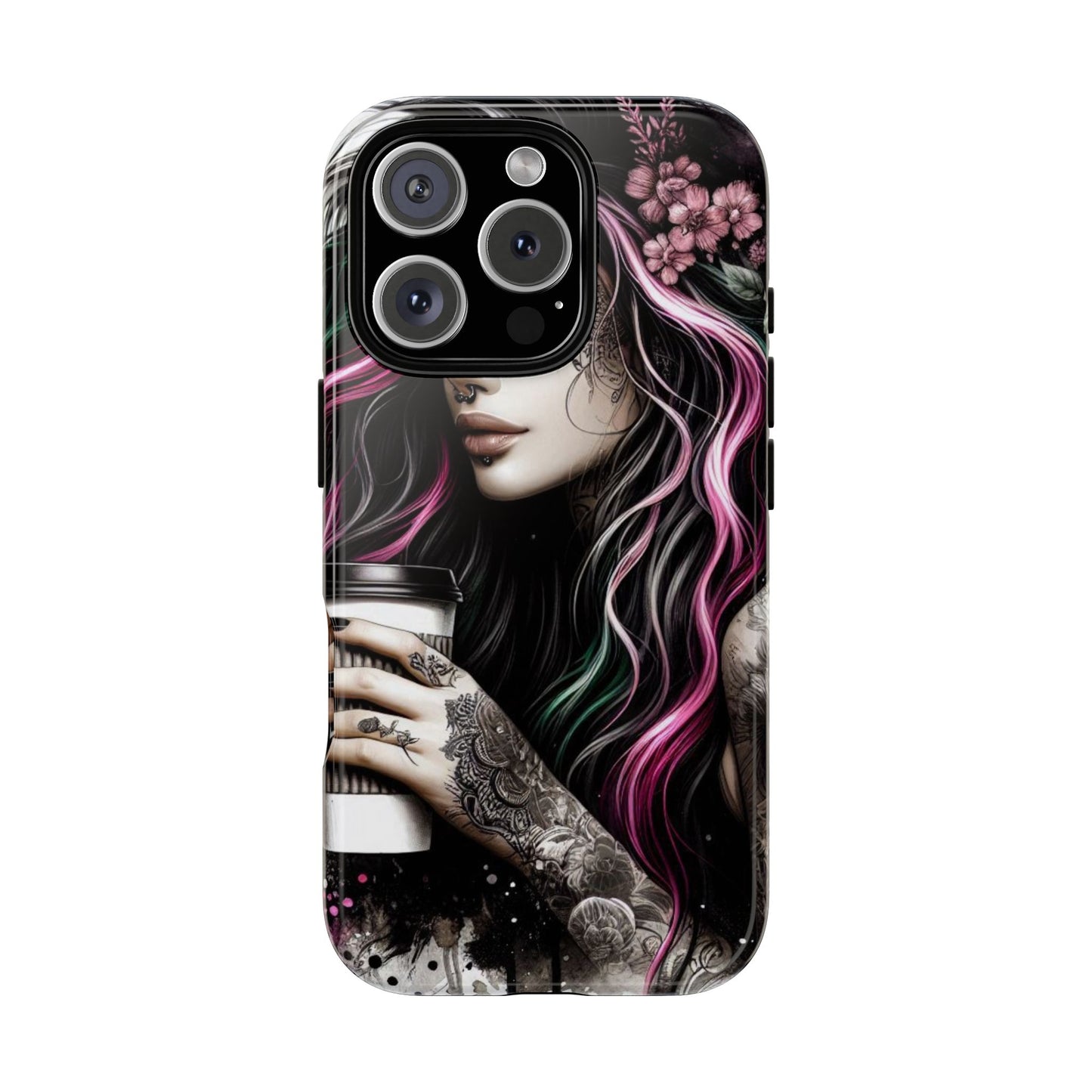 Tattooed Serenity – Gothic Coffee Lover Mobile Cover