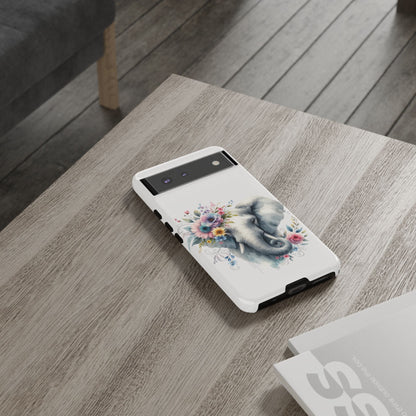 Floral Elephant Mobile Cover – Elegant Watercolor Art