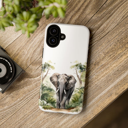 Serene Jungle Elephant Mobile Cover – Watercolor Wildlife Design