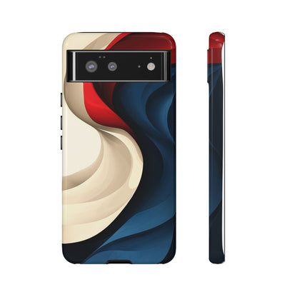 Crimson Current – Flowing Abstract Wave Phone Case for iPhone, Samsung & Pixel