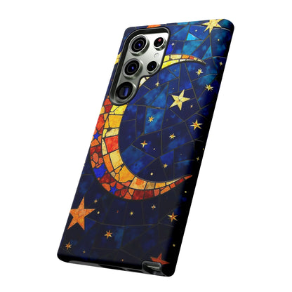 Celestial Crescent: Vibrant Moon and Stars Phone Case