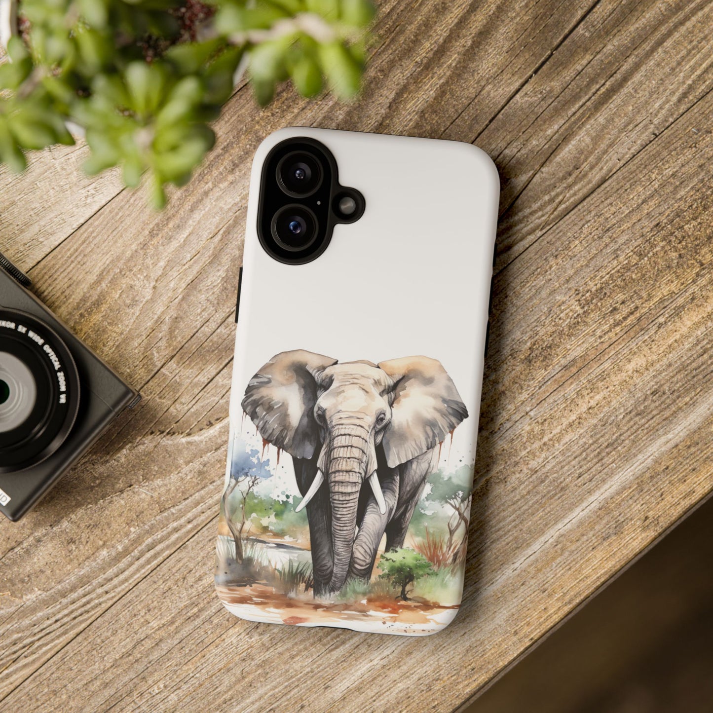 Safari Watercolor Elephant Mobile Cover – Artistic Wildlife Design