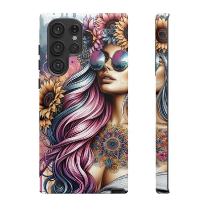 Bohemian Sunflower Queen – Retro Floral Fantasy Mobile Cover