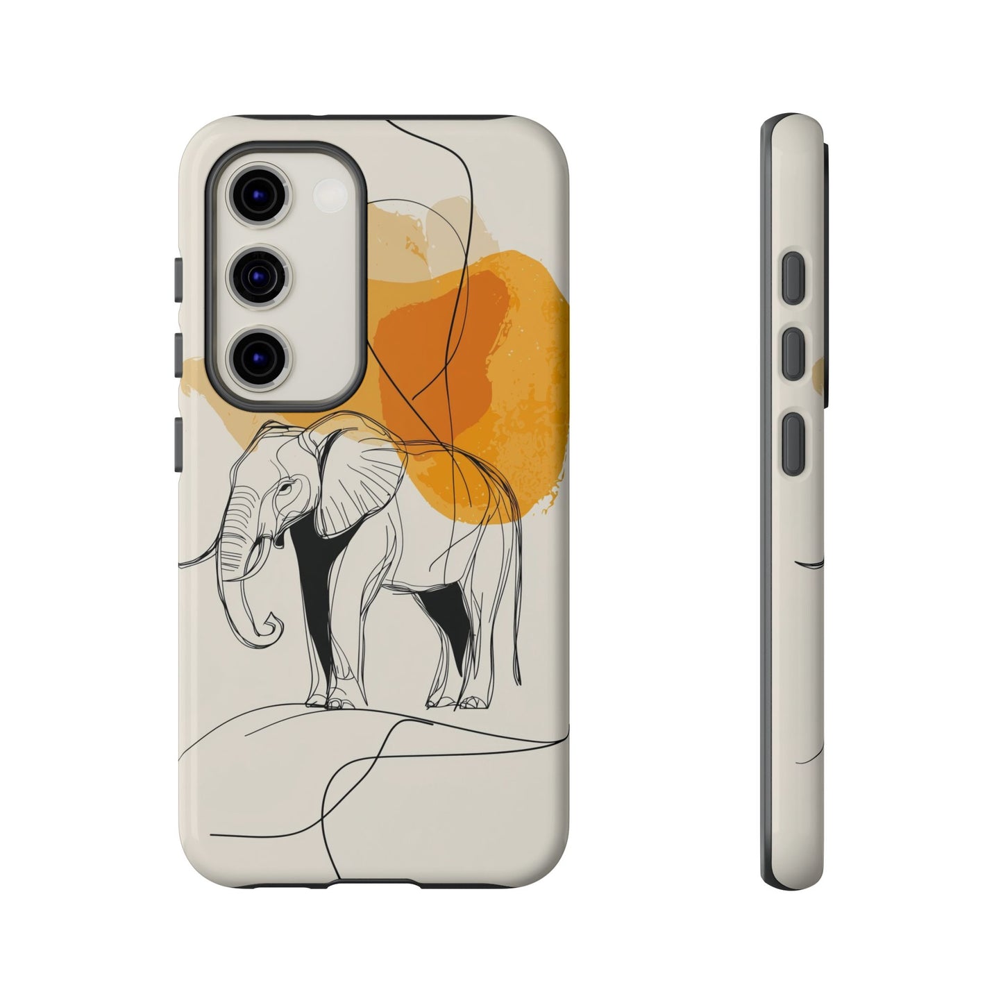 Grace in Strength: Abstract Elephant Sketch Phone Case for iPhone, Samsung & Pixel