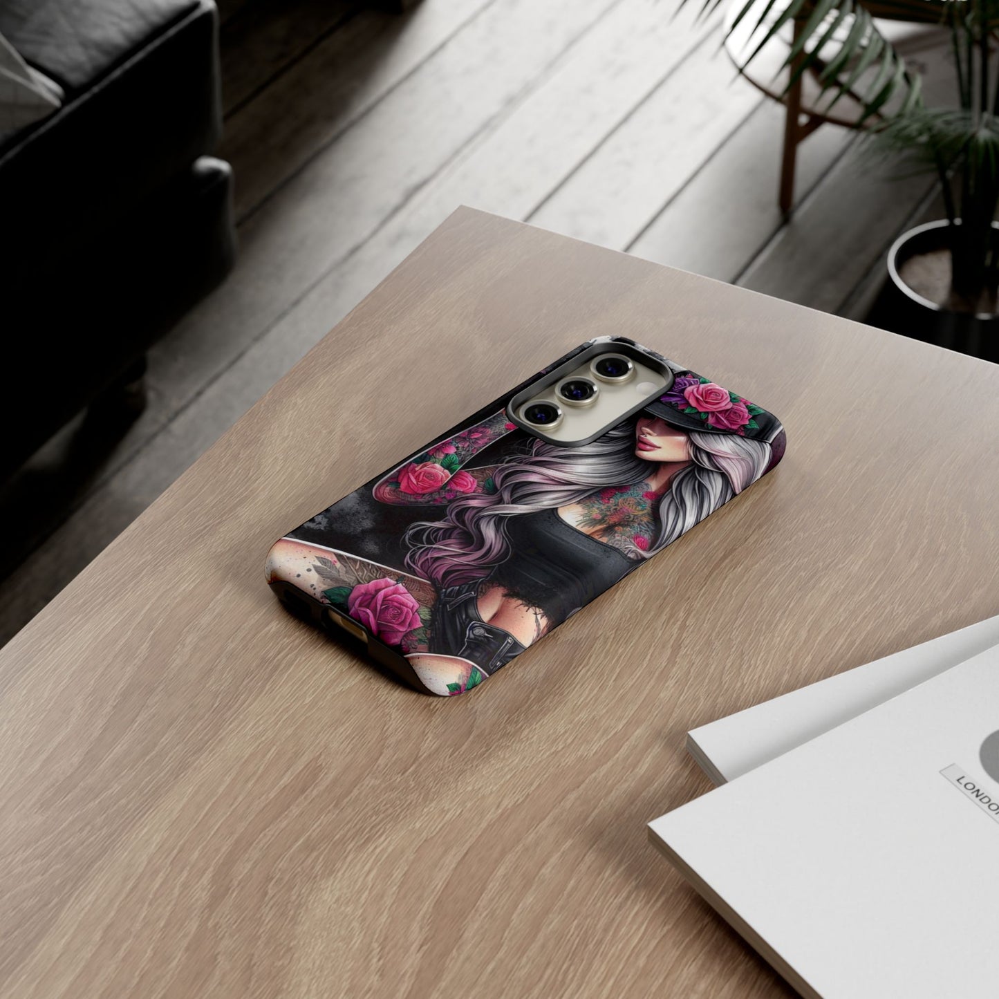 Ink & Roses – Edgy Floral Rebel Mobile Cover