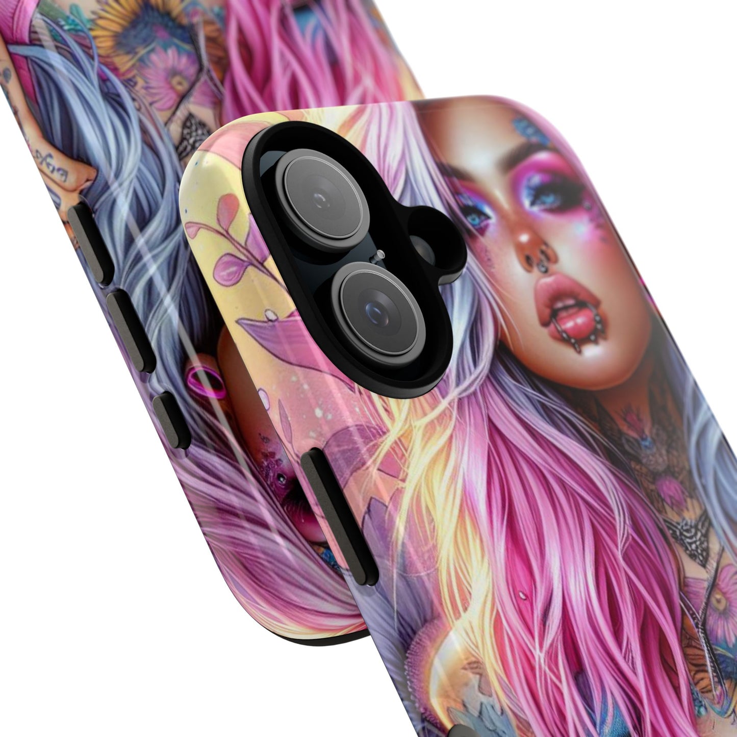 Sunset Glow – Pastel Punk & Floral Ink Mobile Cover