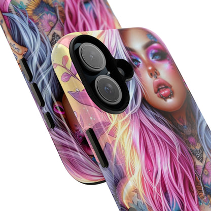 Sunset Glow – Pastel Punk & Floral Ink Mobile Cover
