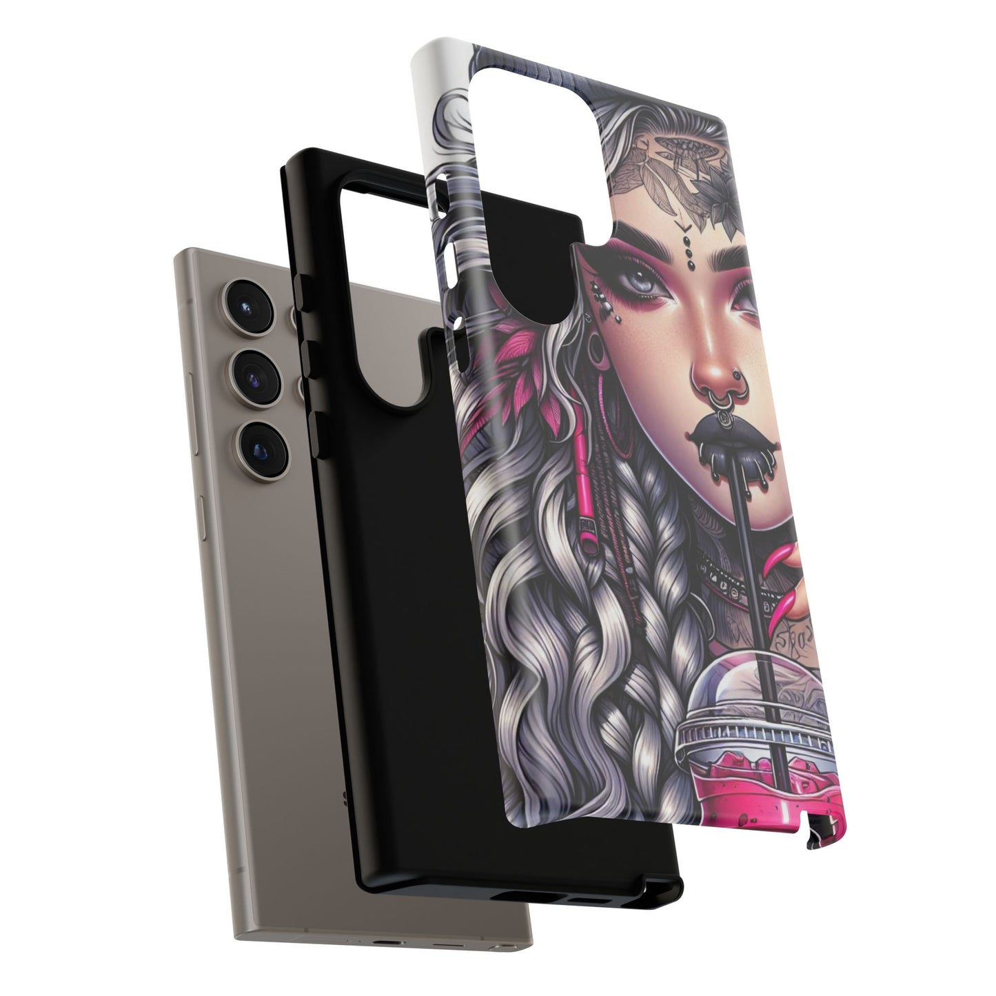 Icy Rebel – Silver Dreads & Edgy Street Chic Mobile Cover