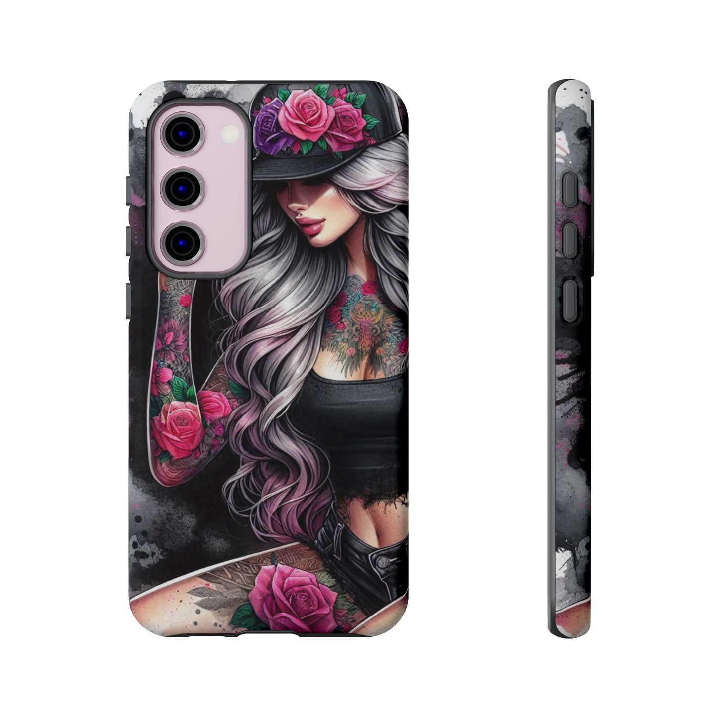 Ink & Roses – Edgy Floral Rebel Mobile Cover