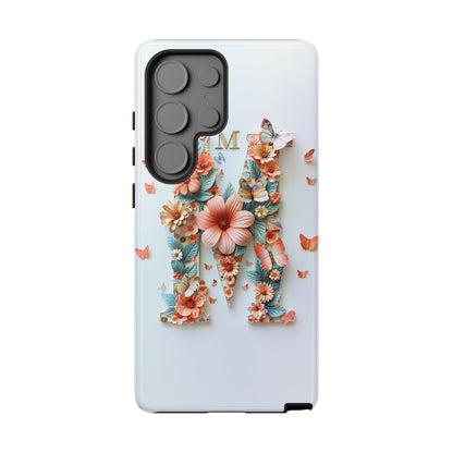 Floral Letter M Phone Case – Personalized Aesthetic Cover for iPhone, Samsung & Google Pixel
