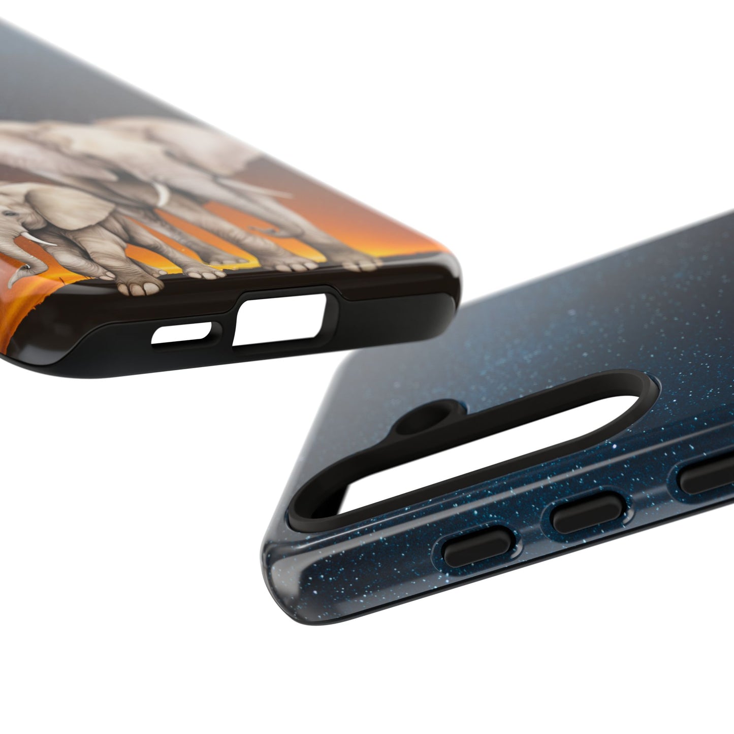 Starry Safari Elephant Family Mobile Cover – Cosmic Wildlife Aesthetic
