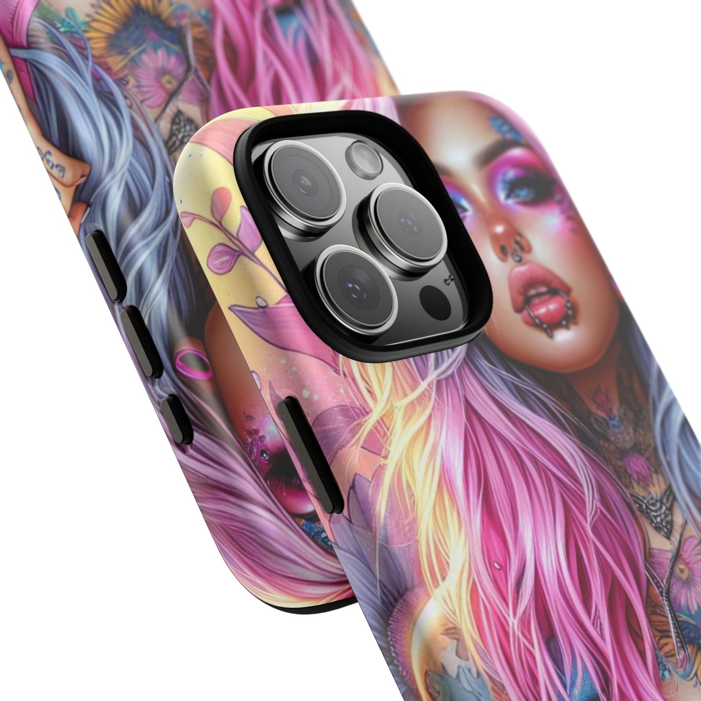 Sunset Glow – Pastel Punk & Floral Ink Mobile Cover