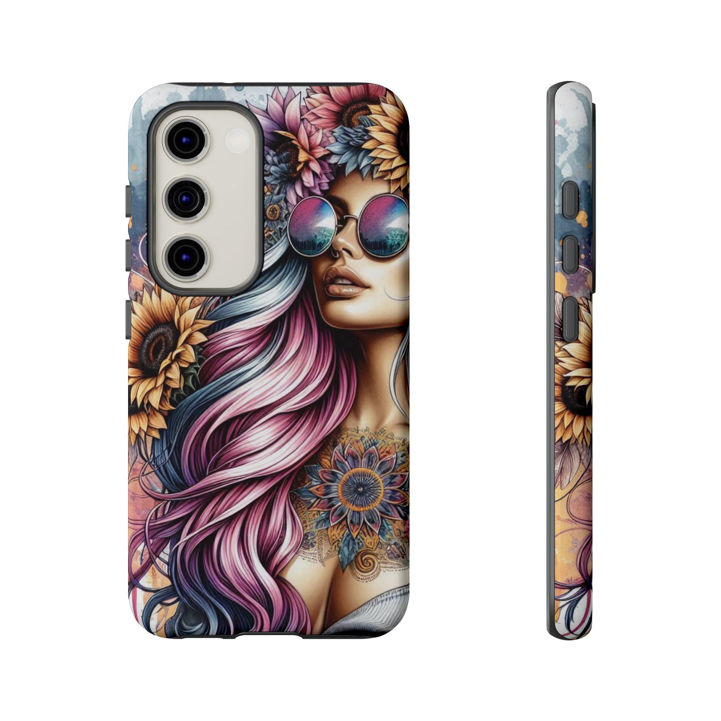 Bohemian Sunflower Queen – Retro Floral Fantasy Mobile Cover