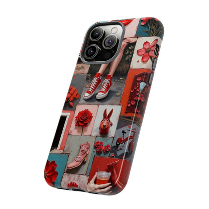 Red Sneakers & Roses Collage Phone Case