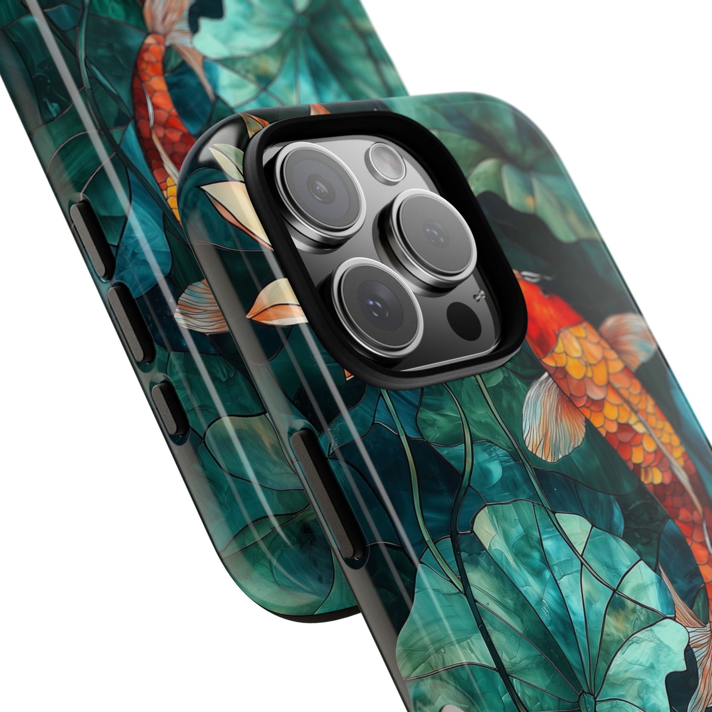 Lotus Serenity" – Koi Pond Stained Glass Case or iPhone, Samsung & Pixel