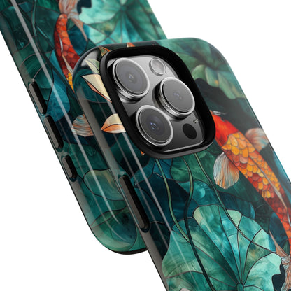Lotus Serenity" – Koi Pond Stained Glass Case or iPhone, Samsung & Pixel