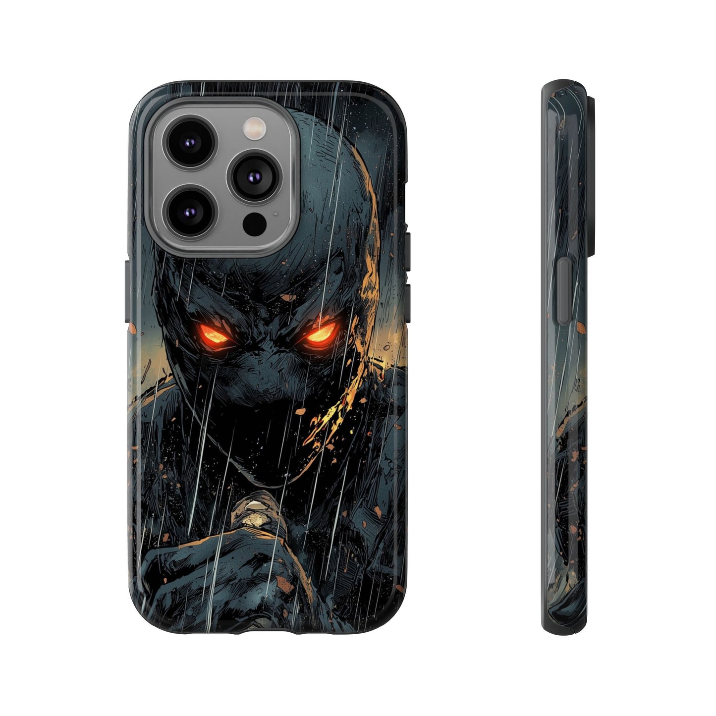 Shadowblade Vengeance | Dark Comic Assassin in the Rain Phone Case for iPhone, Samsung & Pixel