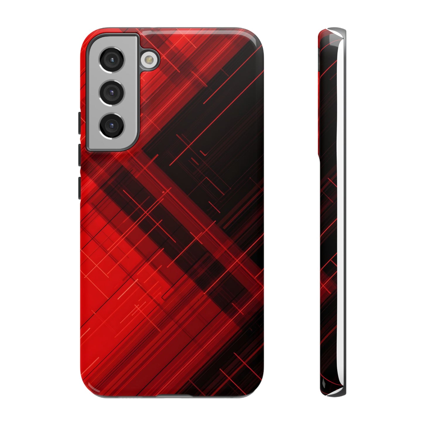 Abstract Red and Black Geometric Pattern