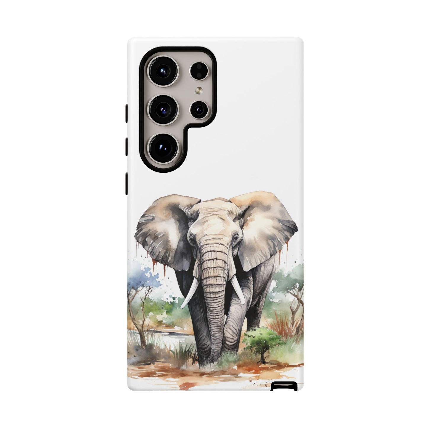 Safari Watercolor Elephant Mobile Cover – Artistic Wildlife Design