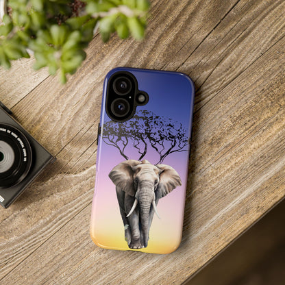 Surreal Elephant Tree Mobile Cover – Dreamy Sunset Fantasy