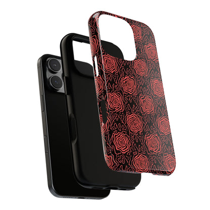 Red roses abstract geometric seamless pattern design
