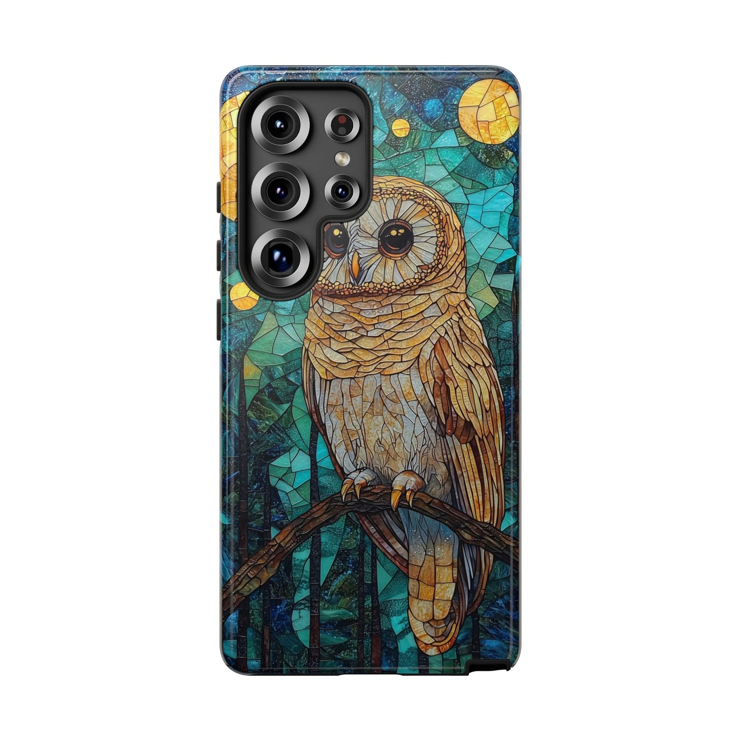 Nocturnal Wisdom – Stained Glass Owl Phone Case for iPhone, Samsung & Pixel