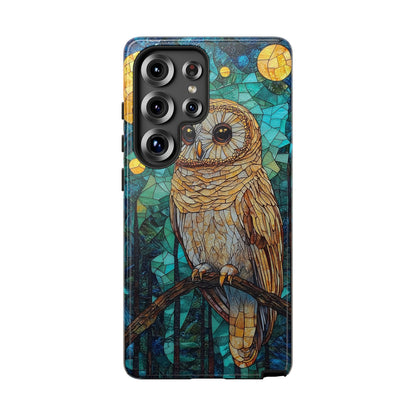 Nocturnal Wisdom – Stained Glass Owl Phone Case for iPhone, Samsung & Pixel