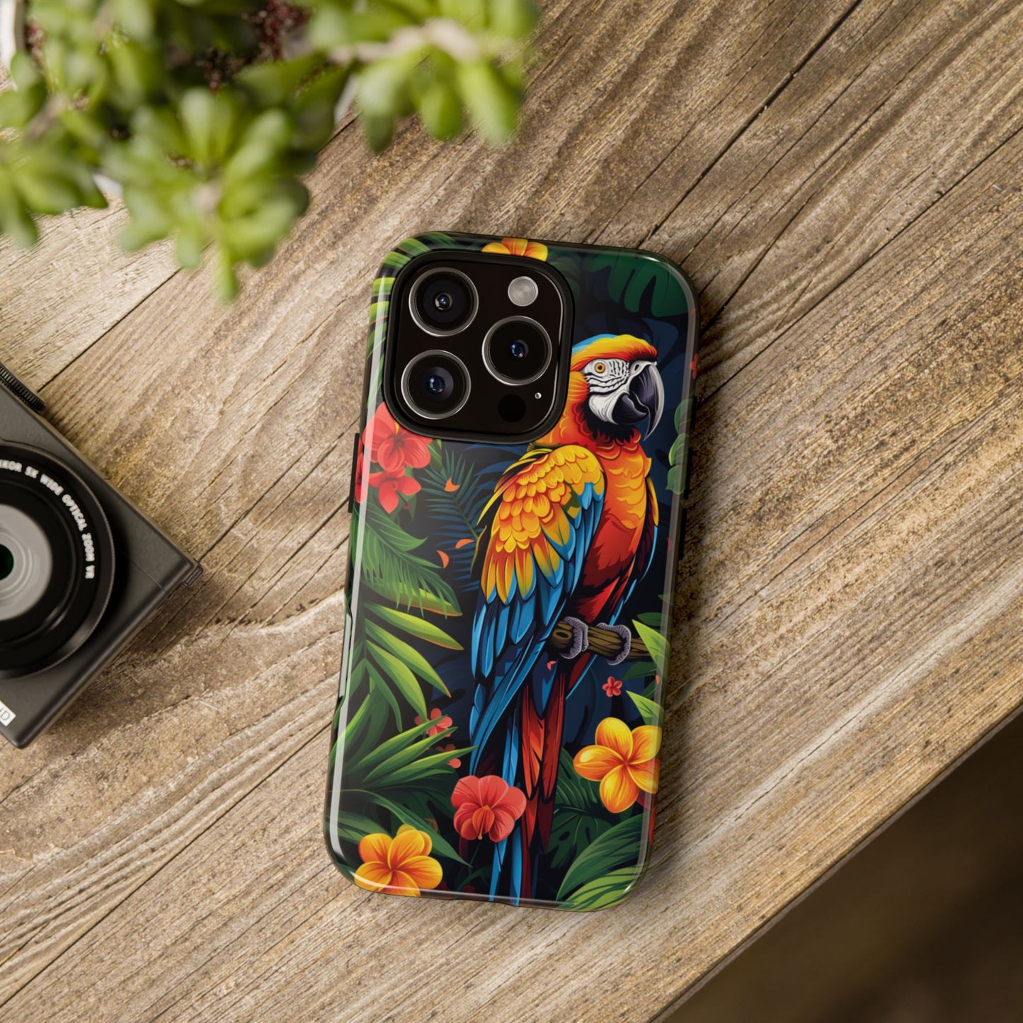 Floral Parrot Phone Case – Tropical Bird Design for iPhone, Samsung & Google Pixel