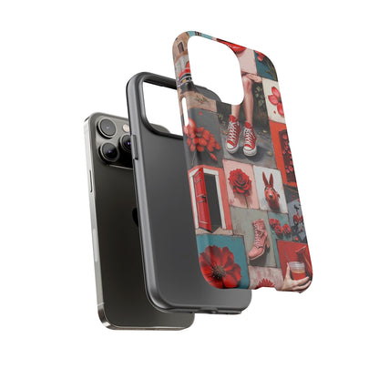Red Sneakers & Roses Collage Phone Case
