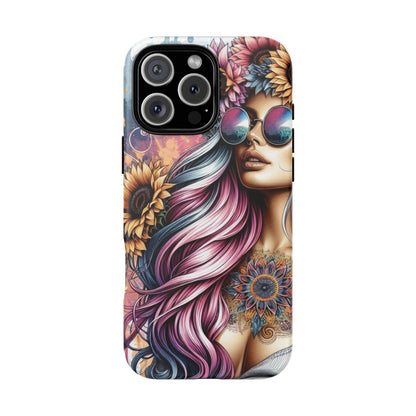 Bohemian Sunflower Queen – Retro Floral Fantasy Mobile Cover