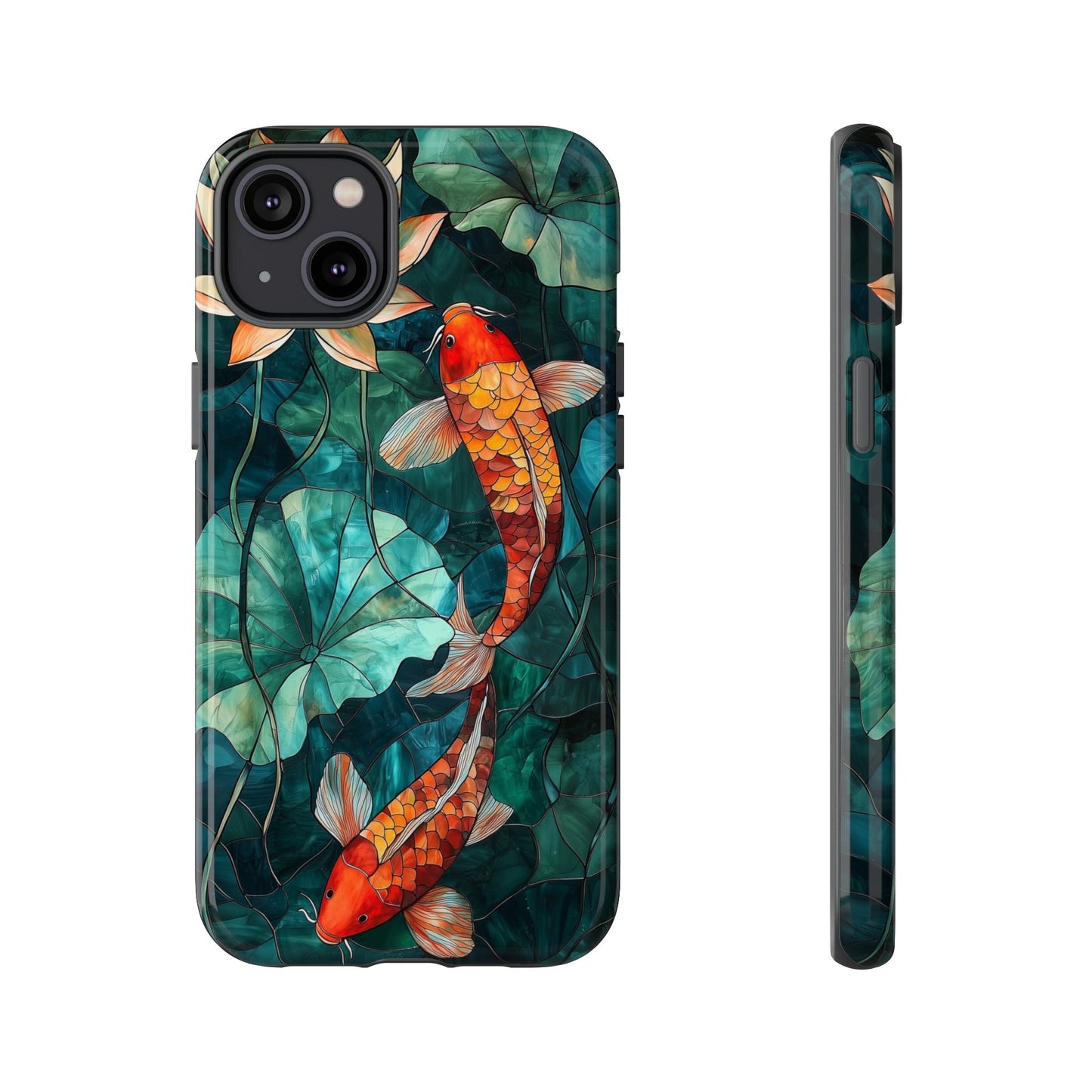 Lotus Serenity" – Koi Pond Stained Glass Case or iPhone, Samsung & Pixel