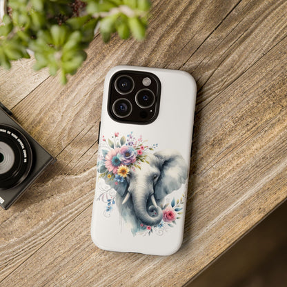 Floral Elephant Mobile Cover – Elegant Watercolor Art
