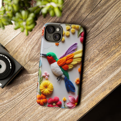 Elegant Hummingbird with Floral Mosaic Design | Nature's Artistic Vibes | iPhone 16 Pro