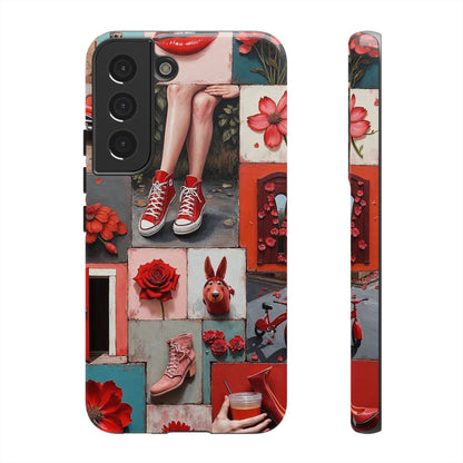 Red Sneakers & Roses Collage Phone Case